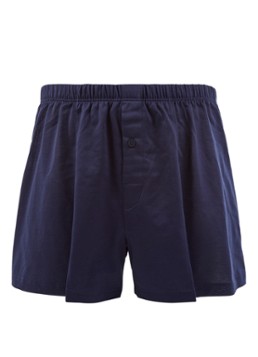 Hanro Heren Boxershort van gemerceriseerd katoen in de kleur Donkerblauw, maat: XL