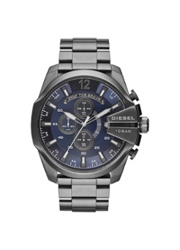 Diesel Heren Horloge Mega Chief DZ4329 in de kleur Grijs