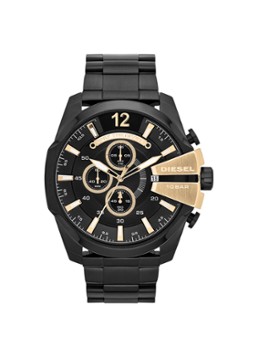 Diesel Heren Horloge Mega Chief DZ4338 in de kleur Zwart