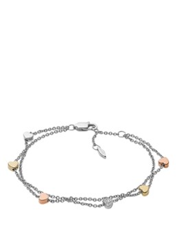 Fossil Dames Armband met glassteen JF02854998 in de kleur Zilver
