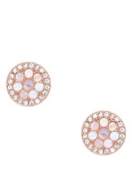 Fossil Dames Oorstekers met parelmoer JF02906791 in de kleur Roségoud