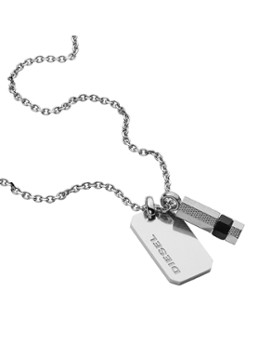 Diesel Heren Ketting DX1156040 in de kleur Zilver