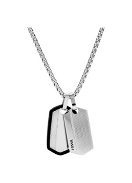 Fossil Heren Vintage Casual schakelketting met hanger JF03996040 in de kleur Zilver