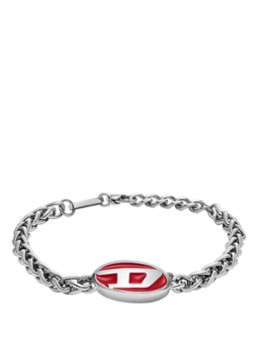 Diesel Dames Schakelarmband met logo DX1445040 in de kleur Zilver