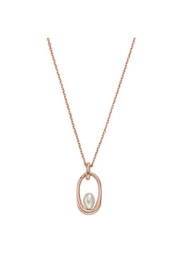 Skagen Dames Agnethe ketting met parel SKJ1749791 in de kleur Roségoud