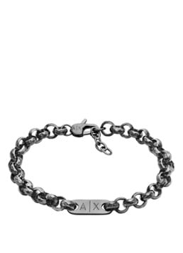 Armani Heren Armband AXG0174040 in de kleur Antraciet