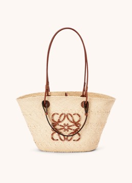 LOEWE Dames Anagram Basket shopper met kalfsleren details in de kleur Bruin