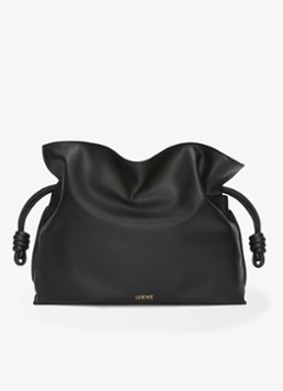 LOEWE Dames Flamenco Large clutch van kalfsleer in de kleur Zwart