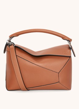 LOEWE Dames Puzzle Edge Small handtas van kalfsleer in de kleur Lichtbruin