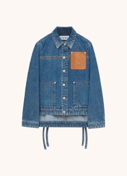 LOEWE Dames Spijkerjas met logo in de kleur Indigo
