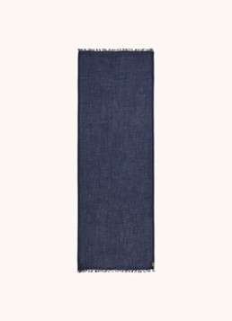 LOEWE Dames Sjaal van kasjmier 195 x 70 cm in de kleur Donkerblauw