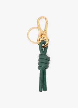 LOEWE Dames Knot sleutelhanger van kalfsleer in de kleur Donkergroen