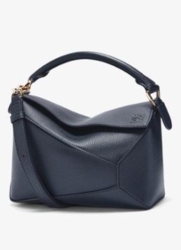 LOEWE Dames Puzzle Edge Small handtas van kalfsleer in de kleur Donkerblauw