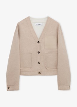 LOEWE Dames Fijngebreid vest in kasjmierblend met opgestikte zakken in de kleur Zand
