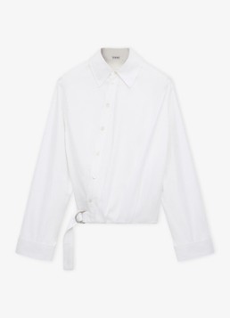 LOEWE Dames Blouse met ceintuur in de kleur Wit