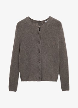 LOEWE Dames Fijngebreid vest van kasjmier met logoborduring in de kleur Taupe