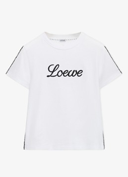 LOEWE Dames T-shirt met logoborduring in de kleur Wit