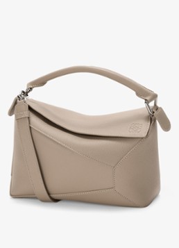 LOEWE Dames Puzzle Edge Small handtas van kalfsleer in de kleur Zand