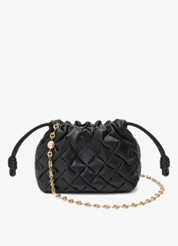 LOEWE Dames Flamenco Mini clutch van leer in de kleur Zwart