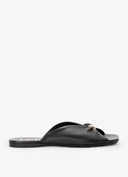 LOEWE Dames Pebble Soft slipper van lamsleer in de kleur Zwart