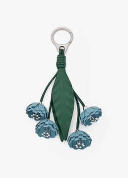 LOEWE Dames Flower Pistil tasbedel van kalfsleer in de kleur Blauw