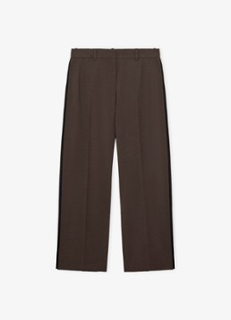 LOEWE Dames Wide fit pantalon in wolblend met persplooi in de kleur Bruin