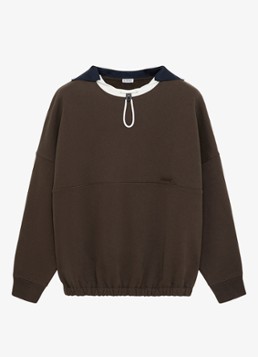 LOEWE Dames Sweater met trekkoord en logo in de kleur Bruin