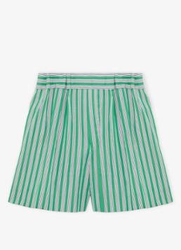 LOEWE Dames High waist wide fit korte broek met streepprint in de kleur Groen