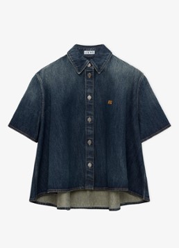 LOEWE Dames Blouse van denim in de kleur Donkerblauw