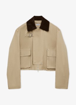 LOEWE Dames Jack met details van corduroy en opgestikte zakken in de kleur Beige