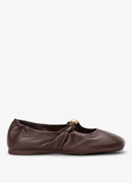 LOEWE Dames Pebble Soft ballerina van lamsleer in de kleur Bruin