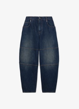 LOEWE Dames Mid waist balloon jeans met donkere wassing in de kleur Donkerblauw