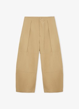 LOEWE Dames High waist balloon fit cropped pantalon met steekzakken in de kleur Beige
