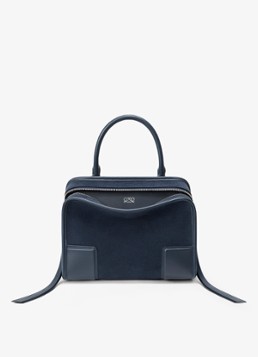LOEWE Dames Amazona Small handtas van kalfsleer in de kleur Donkerblauw