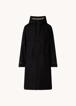 Burberry Dames Charminster parka met logoborduring in de kleur Zwart, maat: 38