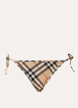 Burberry Dames Bikinislip met brazilian ruitdessin in de kleur Beige, maat: XS