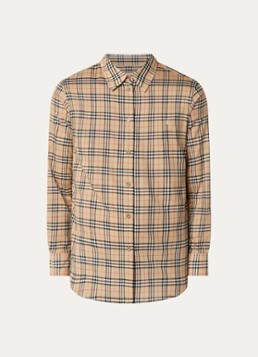 Burberry Heren Emma overhemd met ruitdessin in de kleur Zand, maat: M