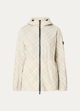 Burberry Dames Windjack met ruitdessin in de kleur Beige, maat: XS