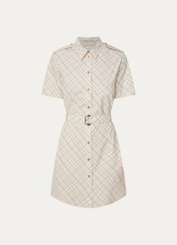 Burberry Dames Georgina blousejurk met ruitdessin in de kleur Creme, maat: M