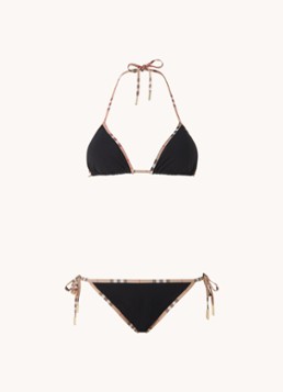 Burberry Dames Bikiniset met uitneembare vulling in de kleur Zwart, maat: L