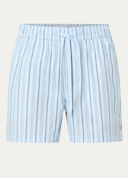 SAMSØE SAMSØE Heren Moses zwemshorts met streepprint en steekzakken in de kleur Lichtblauw, maat: XL