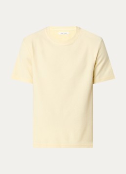 SAMSØE SAMSØE Heren Odin T-shirt met structuur in de kleur Lichtgeel, maat: M