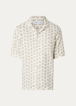 SAMSØE SAMSØE Heren Oscar regular fit overhemd met print in de kleur Gebroken wit, maat: XL