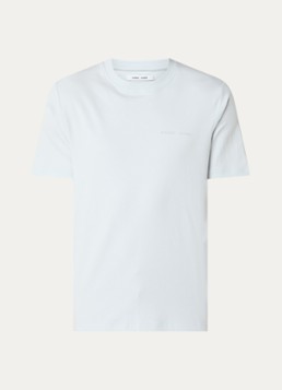 SAMSØE SAMSØE Heren Sajesper T-shirt met logo in de kleur Lichtblauw, maat: S