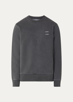 SAMSØE SAMSØE Heren Sajoel sweater met logo in de kleur Antraciet, maat: L