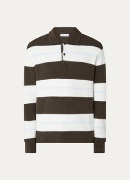 SAMSØE SAMSØE Heren Regular fit polo met streepprint in de kleur Donkergroen, maat: XL