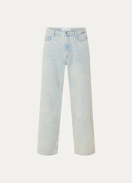 SAMSØE SAMSØE Heren Satimothy wide leg jeans met lichte wassing in de kleur Indigo, maat: W32/L32