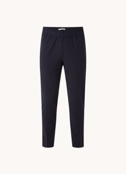 SAMSØE SAMSØE Heren Smithy tapered fit cropped pantalon met persplooi in de kleur Donkerblauw, maat: S
