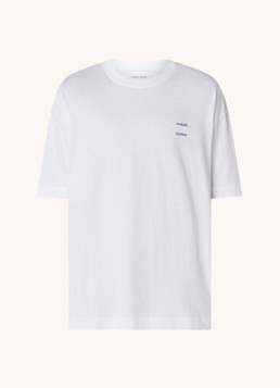 SAMSØE SAMSØE Heren Joel T-shirt van katoen met logo in de kleur Wit, maat: S