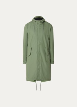 Rains Heren Regenjack met capuchon en klepzakken in de kleur Legergroen, maat: XL